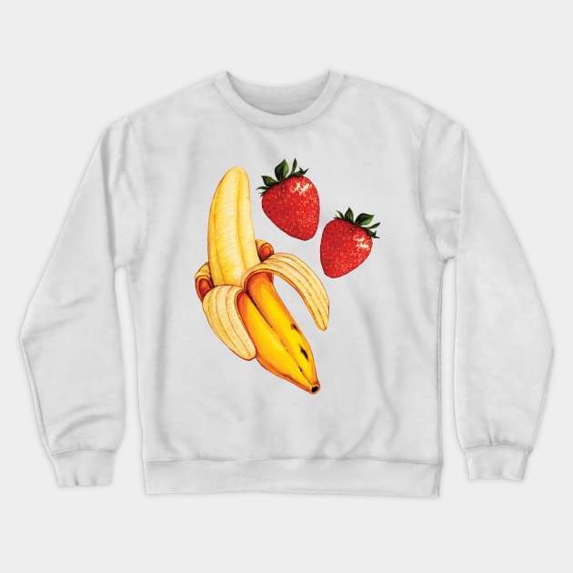 Strawberry Banana Crewneck Sweatshirt by KellyGilleran